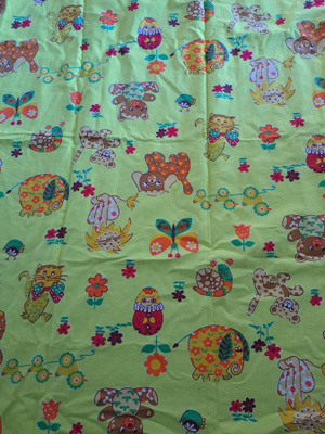 Retro puuvillakangas 105x128cm ja 25x105cm