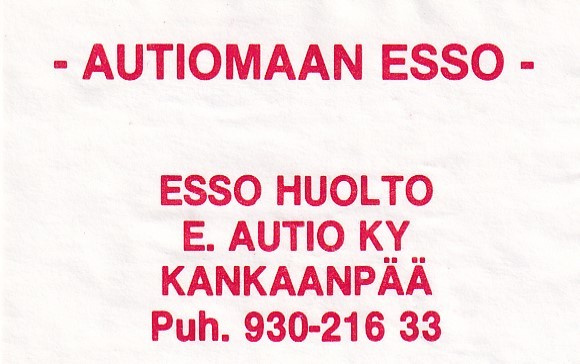 Kankaanpää, E. Autio Ky , Autiomaan ESSO    1/9