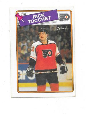 1988-89 OPC #177 Rick Tocchett , Philadelphia Flyers gooni