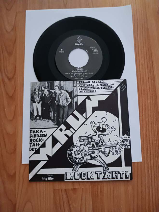 Wrum – Takapihojen Rock-Tähdet 7" ps orig 1980 Punk uusi