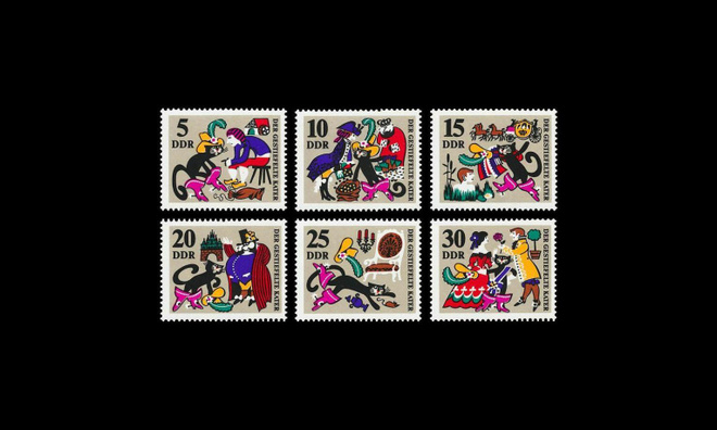 DDR 1426-31 ** Saapasjalkakissa-sadun kuvitusta (1968)