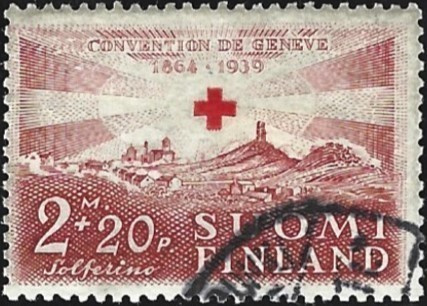 1939 Punainen Risti 2 mk + 20 p leimattu LaPe 219