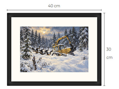 Uusi BM Volvo metsäkone traktori art print 30 cm x 40 cm