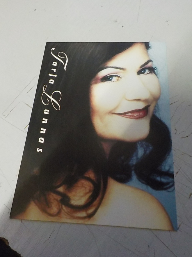 TARJA LUNNAS PROMO POSTIKORTTI NIMMARILLA