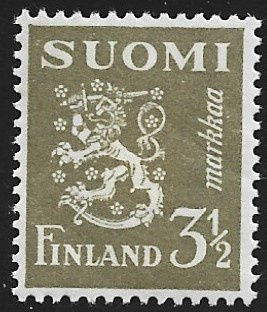 1942 M-30  3:50 mk vaaleankellanoliivi ** Lape 265 c SP Lm2