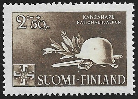 1943 Kansanapu 2 mk + 50 p ** LaPe 275