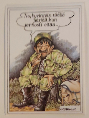 "Sotamies"-KULKEMATON POSTIKORTTI