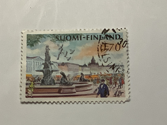716 / 1973 Helsingin kauppatori 0,70mk o leimattu