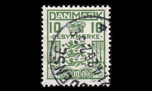 Tanska VM_15 o Gebyr 10 öre vihreä (1926)