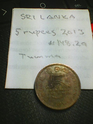 Sri Lanka 5 rupees 2013, km#148.2a