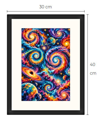 Uusi Avaruus art print kehystetty 30 cm x 40 cm
