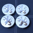 Peugeot vannekeskiöt – Kromi-hopea – 60mm (4kpl - pikkukuva 1