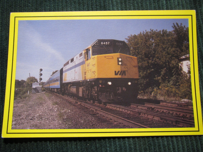Dieselveturi Via Rail. Loco 6457. Postikortti