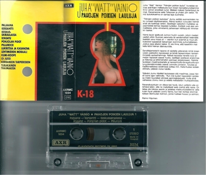 Pahojen Poikien Lauluja 1 – Juha Watt Vainio kasetti (MINT)