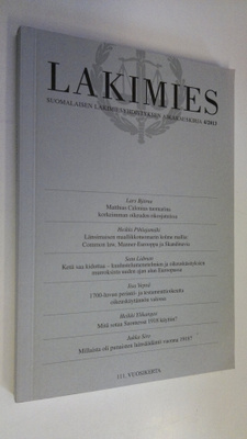Lakimies 4/2013 : Suomalaisen lakimiesyhdistyksen aikakau...