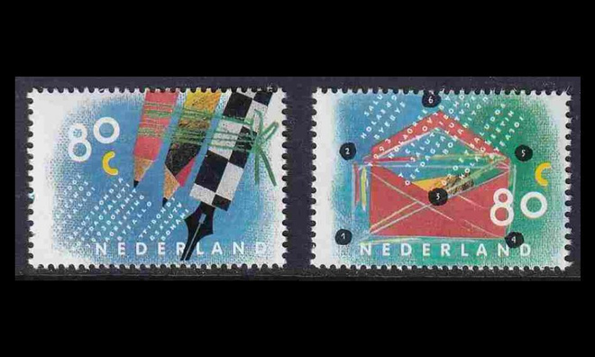 Alankomaat 1488-9A ** Kirjeterveisiä (13¾: 12¾) (1993)