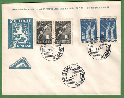FDC-Pariisin rauhanspoimus ja Suurkisat 2.6.1947 (103)