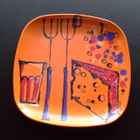 Fiskars Ornamin 1206 oranssi melamiini lautanen 60-luku - pikkukuva 1