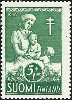 1946 Tuberkuloosi merkki 5 + 1 mk ** LaPe 315
