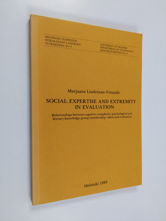 Marjaana Lindeman-Viitasalo : Social expertise and extrem...
