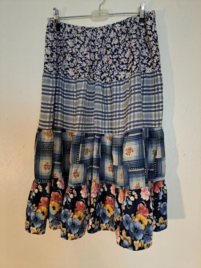 Sinisävyinen salsahame xl