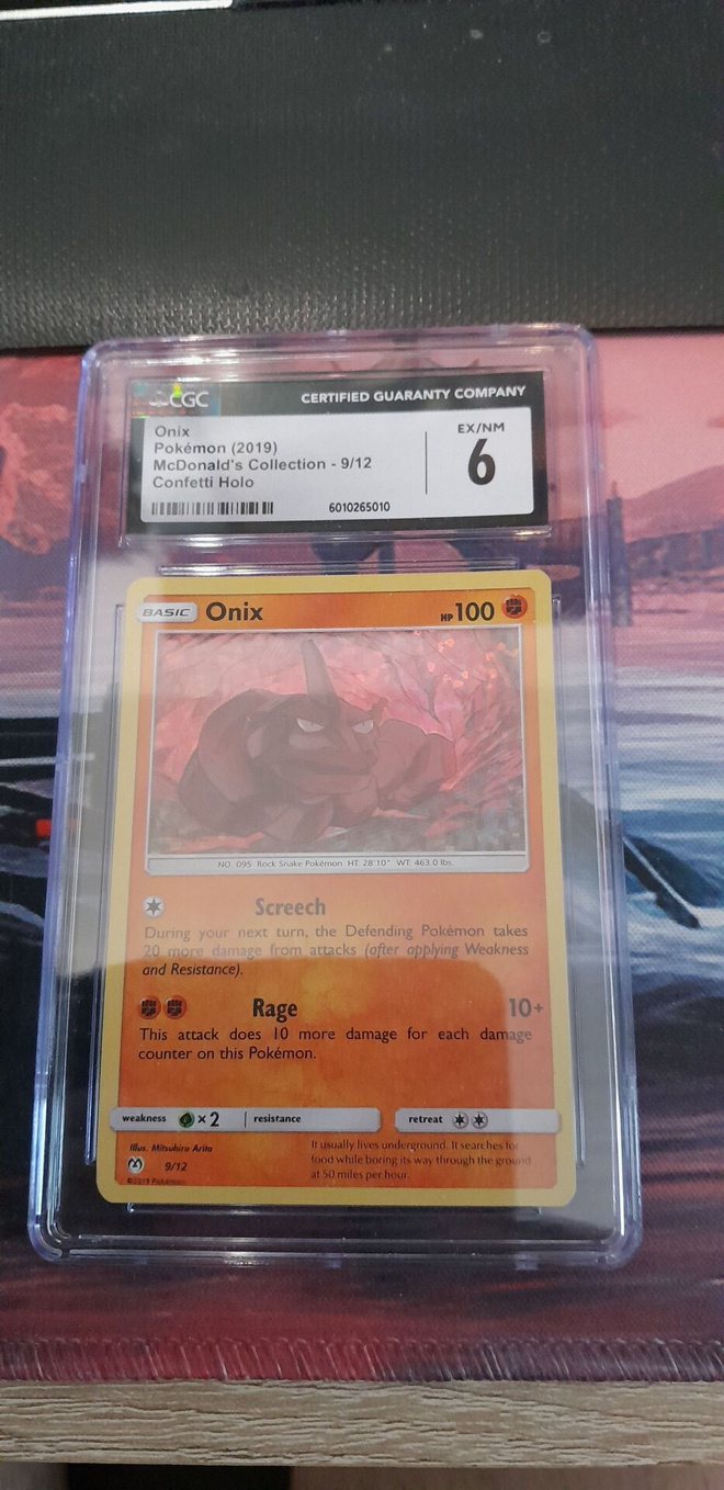 Pokemon onix mcdonalds collection confetti holo cgc 6