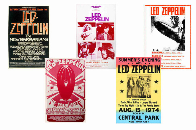 LED ZEPPELIN -- julistesetti A4 x 5 (mm. UPEA lahja !!) #2