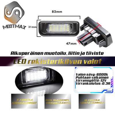 MB W220 LED rekisterikilven valot — kirkkaan valkoinen 600