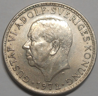 Ruotsi. 5 kronor 1972.