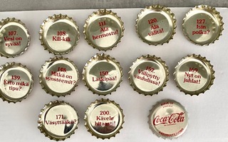 Coca-Cola -keräilykorkit, 12 kpl (Pirve Oy)