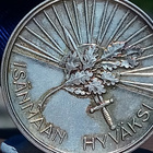 Hopeinen Suomen valkoisen ruusun mitali rasiassa. - pikkukuva 4