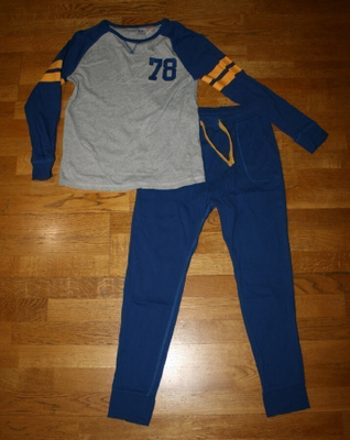 H&M sini-harmaa pyjama 158-164