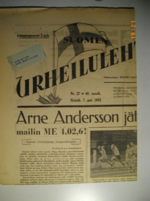 Suomen Urheilulehti Nro 27/1943 (25.2)