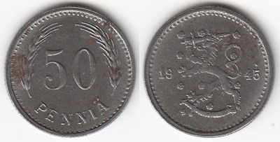 50 p 1945, ylimääräinen piste 5 yläpuolella