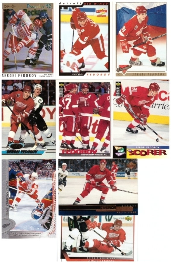 9 x SERGEI FEDOROV Detroit Red Wings