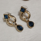 vintage Cabochon korvakorut emaloitu gold plated - pikkukuva 1