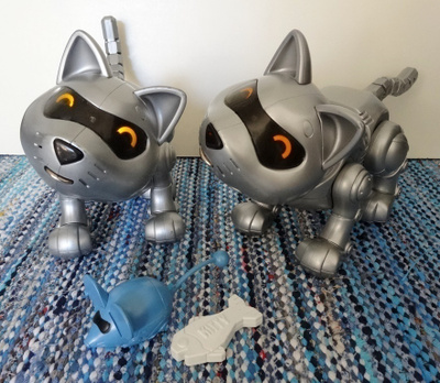 Kaksi vanhaa robottikissaa