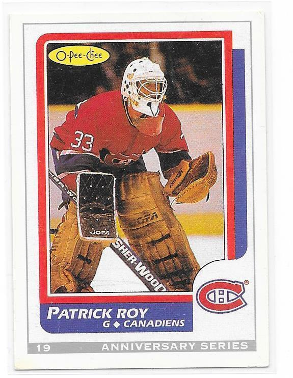 1992 OPC Anniversary Series #19 Patrick Roy Montreal MV