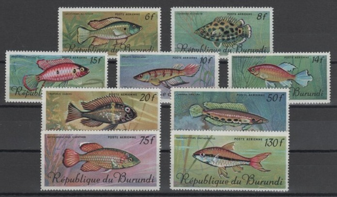 (S0145) BURUNDI, 1967 (Tropical Fish). Mi ## 359-367. MNH**