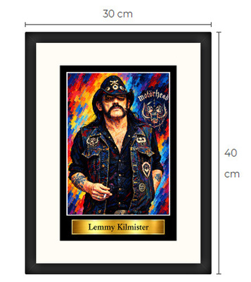 Uusi Lemmy Motörhead art print kehystetty 30 cm x 40 cm
