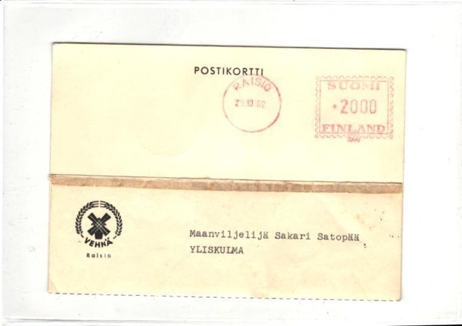 FIRMAKORTTI RAISIO FRAMALEIMA
