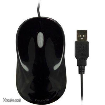 Deltaco MS765 optinen minihiiri, 1000 DPI, USB, musta *UUSI*