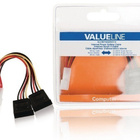 Valueline Virtakaapeli Molex uros - 2xSATA naaras 15cm UUSI - pikkukuva 1