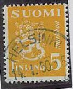 1946 5mk keltainen leijona Hki-50 kaunis