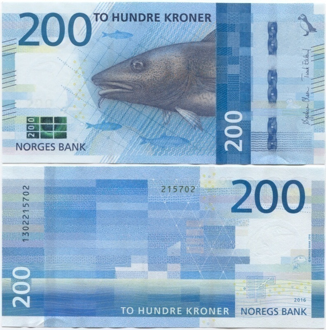 Norja Norway 200 Kroner 2017 UNC, uusi design/sarja