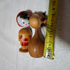 Kokeshi nukke ja puinen kissa veistos vintage RARE - pikkukuva 4