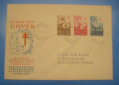 FDC-1954 Tuberkuloosi. Lape-hinta 20.00e (105)