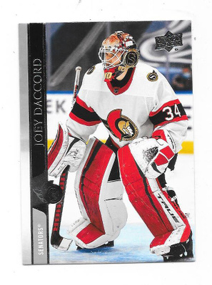 2021-22 Upper Deck #602 Joey Daccord Ottawa Senators MV