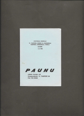 Aikataulu, Paunu, 1982