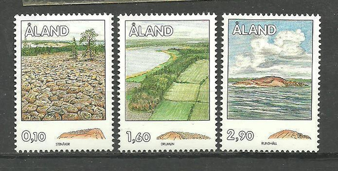 ÅLAND Geologia käyttömerkit sarja 1994, LaPe 79-81 **